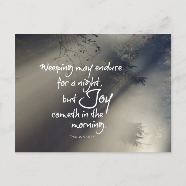 Joy in the Morning Bible Verse Postcard (Front)