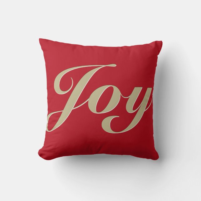 Joy in Vintage Cranberry Cushion (Front)
