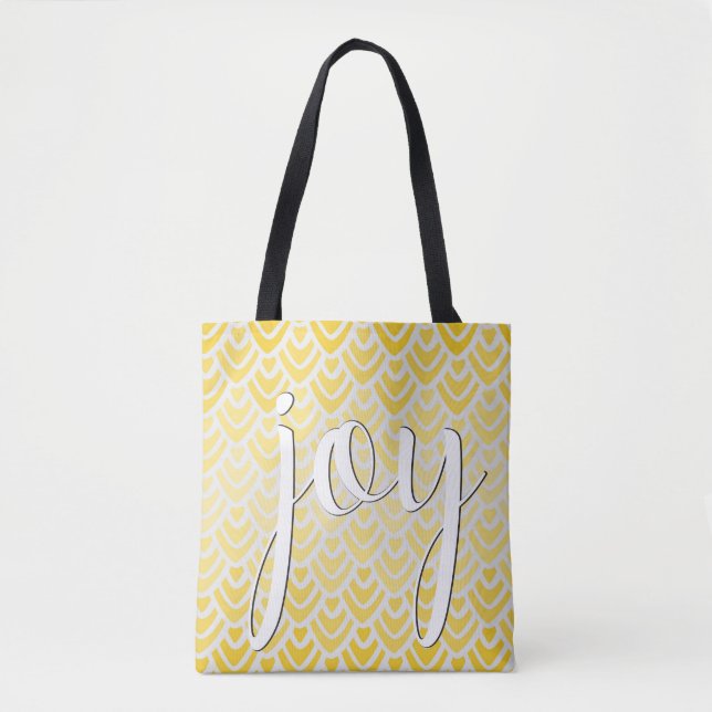 Joy Inspirational Quote Cheerful Yellow Tote Bag (Front)