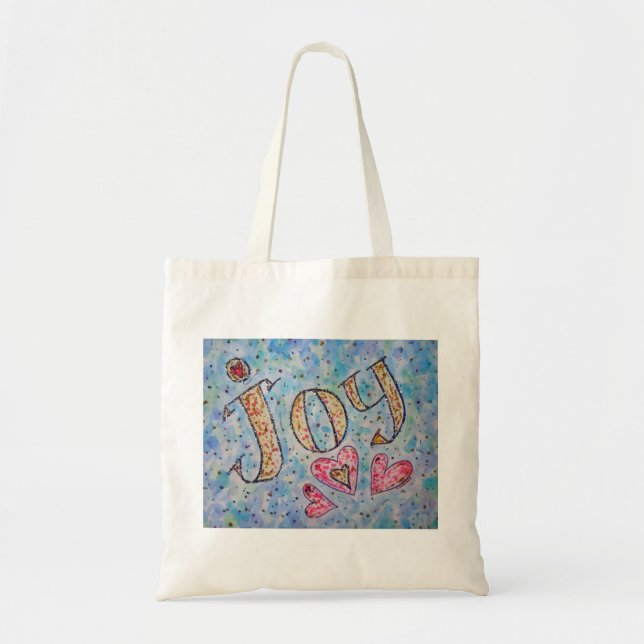 Joy Inspirational Word Art Tote Bag (Front)