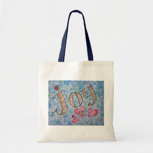 Joy Inspirational Word Art Tote Bags