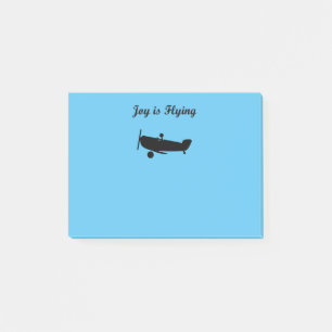 Joy is Flying Aeroplane Pilot Light-Monotone Post-it Notes