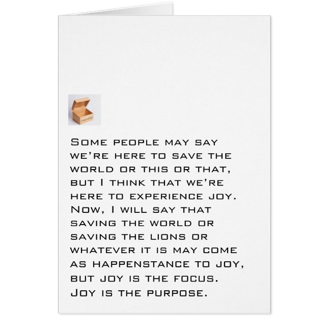 Joy Is The Purpose (Front)