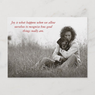 Joy is what happens when w... holiday postcard