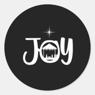 Joy Jesus Nativity Scene Cool Christmas Apparel Classic Round Sticker