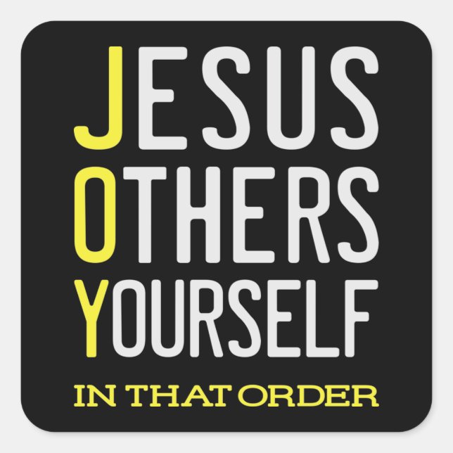JOY - Jesus, Others, Yourself - Christian Stickers (Front)