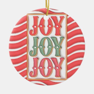 "Joy Joy Joy Ornament" Ceramic Tree Decoration