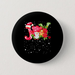 Joy - Joyful Gnome - Cute Christmas  6 Cm Round Badge