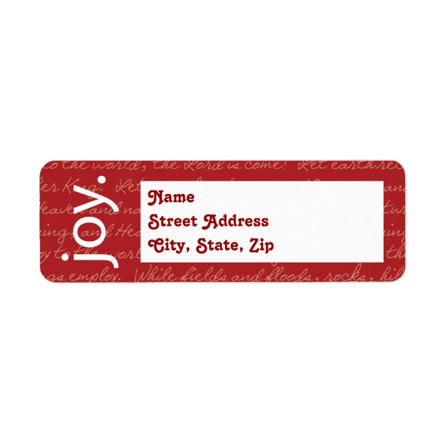 "Joy" Label (No Photo) (Front)