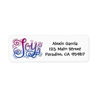 Joy lettering bi pride pink blue purple