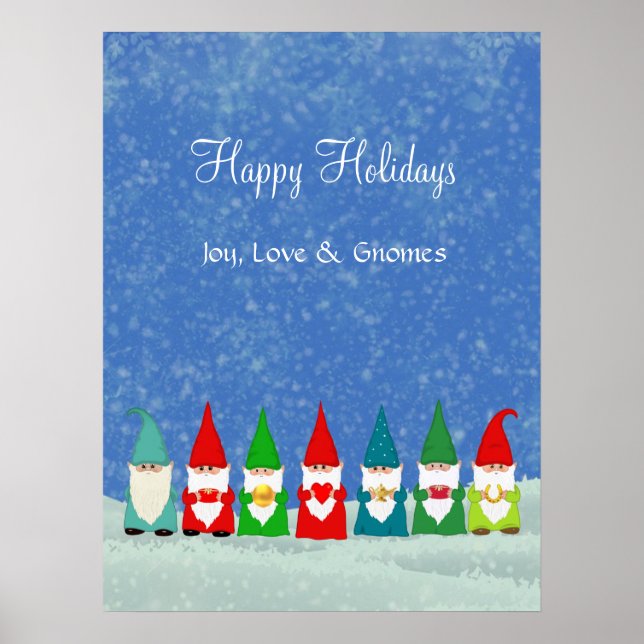 Joy, Love & Christmas Gnomes Poster (Front)