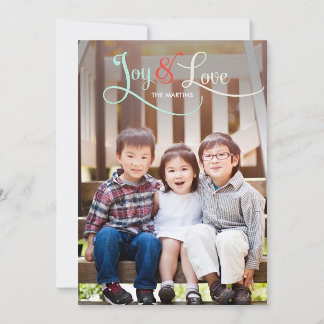 Joy & Love Holiday Photo Cards (Front)
