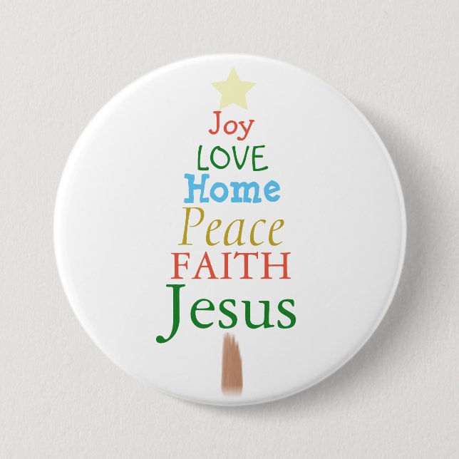 Joy, Love, Jesus, Christmas Tree Button (Front)