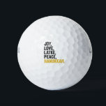 Joy Love Latkes Peace Hanukkah Funny Jewish Golf Balls<br><div class="desc">funny, jewish, latke, gift, birthday, chanukah, jew, holiday, menorah</div>