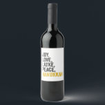 Joy Love Latkes Peace Hanukkah Funny Jewish Wine Label<br><div class="desc">funny, jewish, latke, gift, birthday, chanukah, jew, holiday, menorah</div>