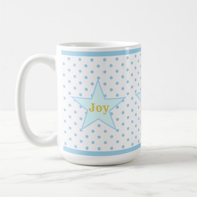Joy Love Life Stars Coffee Mug (Left)