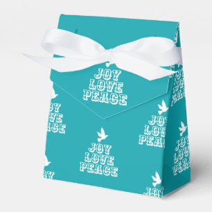 Joy love peace aqua white christmas tree favour bo favour box