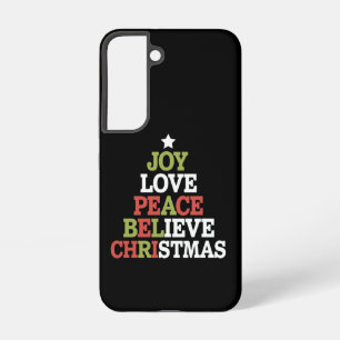 Joy Love Peace Believe Christmas Tree Family Samsung Galaxy Case