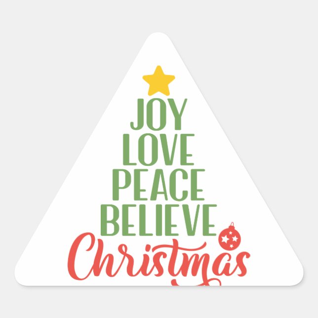 Joy Love Peace Believe Sticker – Inspirational  (Front)