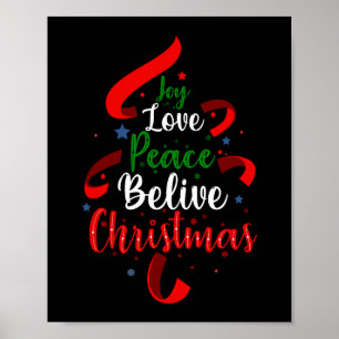 Joy Love Peace Belive Christmas Poster