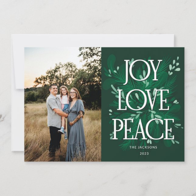Joy Love Peace Christmas Card (Front)