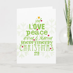 Joy, Love, Peace Christmas Tree Card
