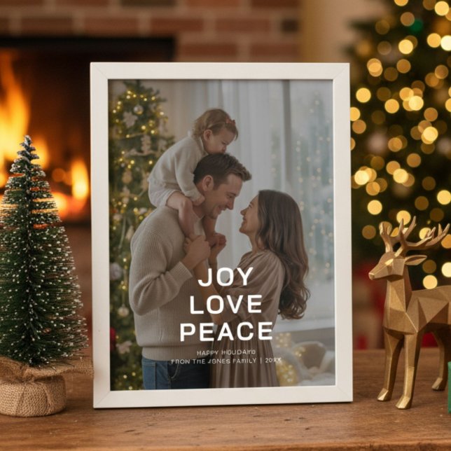 Joy Love Peace Cosy Family Holiday Card (Creator Uploaded)