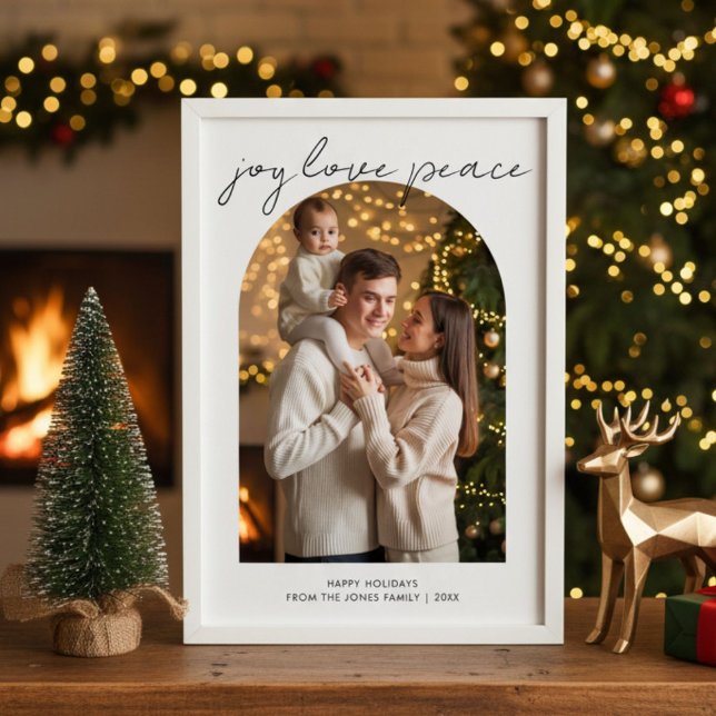 Joy Love Peace Cute Family Christmas Card (Creator Uploaded)