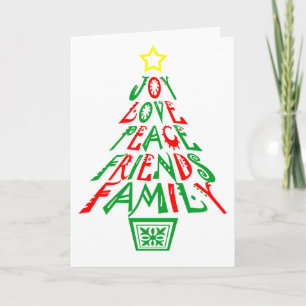 Joy Love Peace Friends Family Christmas Holiday Card