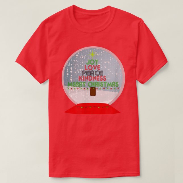 Joy, Love Peace Kindness tree, Christmas tree, Sno T-Shirt (Design Front)