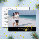 Joy Love Peace Large Photo Christmas Letter Black Foil Holiday Postcard<br><div class="desc">Send out special holiday wishes with this festive postcard featuring "JOY" in a hand-drawn typography font in real gold foil - set against your custom photo and black border. Easily add your name and custom text to the front and your own typed holiday greeting to the backside or delete the...</div>