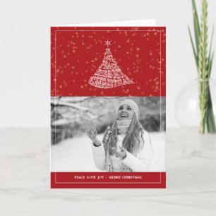Joy Love Peace Merry Christmas Holiday Photo Card