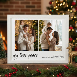 Joy Love Peace Minimalist Family Christmas Card