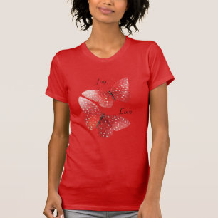 Joy Love Red Butterflies T-Shirt