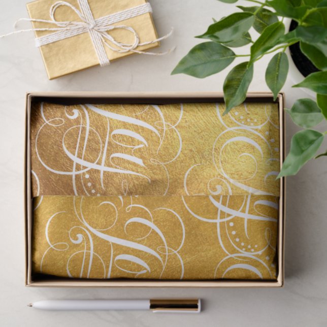 Joy - Luxurious Christmas Gold Faux Foil Tissue Paper (Gift)