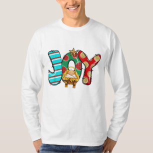 Joy Manger Scene Peace Love Miracle Baby Jesus Chr T-Shirt