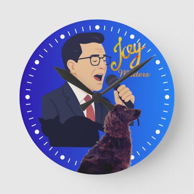 Joy Matters Stephen Colbert Singing W Benny Meme Round Clock (Front)