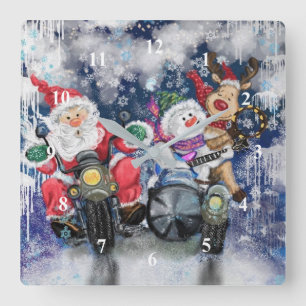 Joy - Merry Christmas Square Wall Clock
