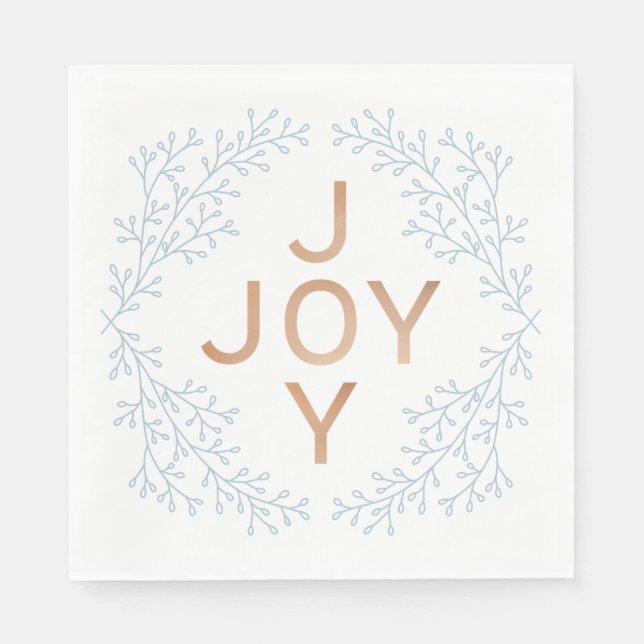 Joy | Modern And Elegant Christmas Napkin (Front)