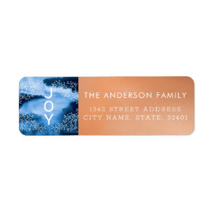 Joy   Modern Blue And Copper Holiday Address