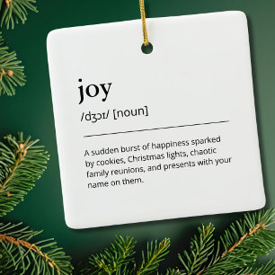 Joy Modern Christmas Holiday Decor Family Minimal Ceramic Ornament