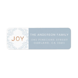 Joy   Modern Dusty Blue Holiday Address