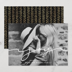 Joy Modern Handwritten Christmas Photo Holiday Card
