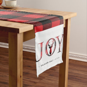 Joy Modern Plaid Personalised Long Table Runner