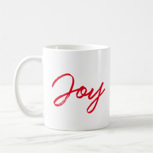 Joy modern red and white Christmas Coffee Mug