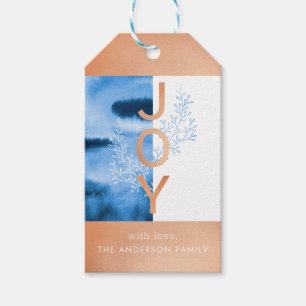 Joy   Modern Watercolor Wash Holiday Gift Tag