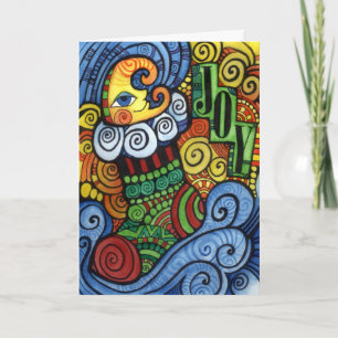 Joy - Moon Stocking Christmas Card