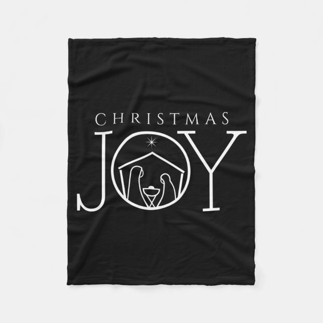 Joy Nativity Christian Religious Christmas  Fleece Blanket (Front)