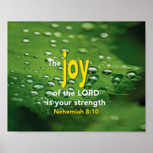 JOY Nehemiah 8:10 Inspirational Christian Poster