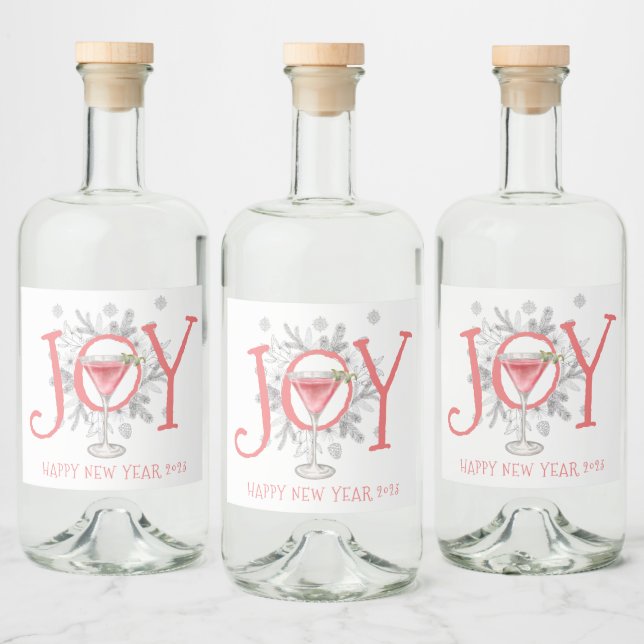 Joy New Year's Eve Party 2023  Liquor Bottle Label (Bottles)